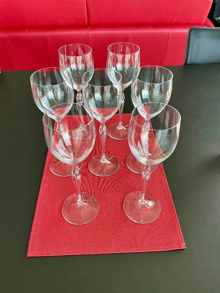 Set van 7 glazen met kristallen steel, Ophalen