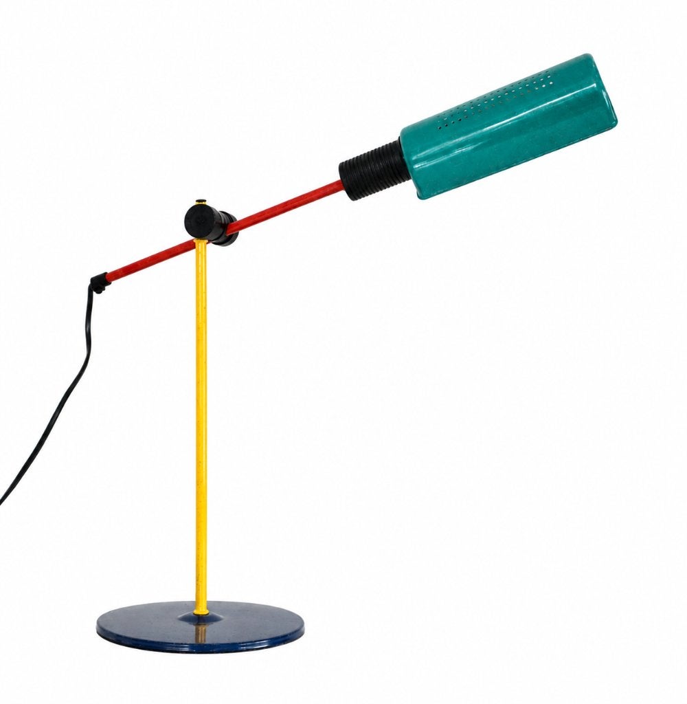 vintage postmoderne bureaulamp van Veneta Lumi, Ophalen of Verzenden, Lamp, Metaal, Gemerkt