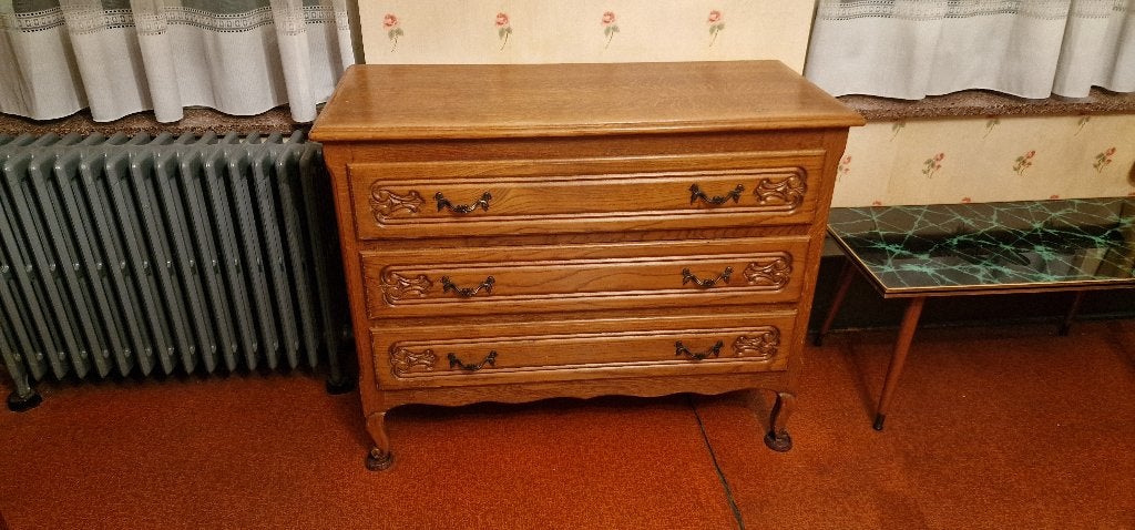 Commode en chêne, 3 ou 4 tiroirs, 25 à 50 cm, Moins de 100 cm, Enlèvement
