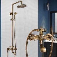 Retrodouche set messing / brons klassiek design, Doe-het-zelf en Bouw, Verzenden, Nieuw, Koper, Douche