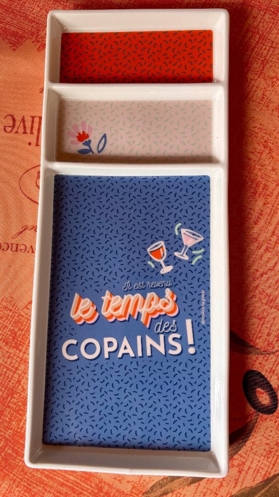 Plat apéro, Enlèvement ou Envoi, Plateau, Comme neuf, Céramique