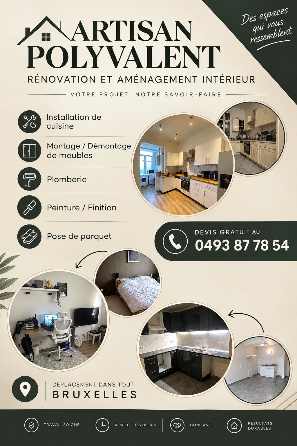 Homme a tout faire/Artisan Polyvalent/Montage de cuisine, Enlèvement ou Envoi, Comme neuf