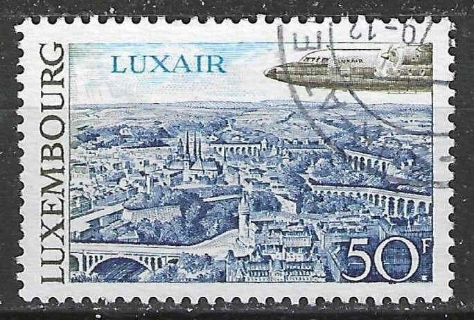 Luxembourg 1968 - Yvert 21PA - Fokker F.27 de Luxair (ST), Envoi, Luxembourg, Affranchi
