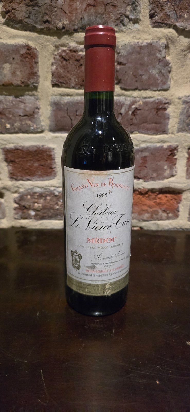 Oude Bordeaux Wijn - Château Le Vieux Turc 1985 (Médoc), Verzamelen, Wijnen, Frankrijk, Nieuw, Ophalen of Verzenden, Rode wijn