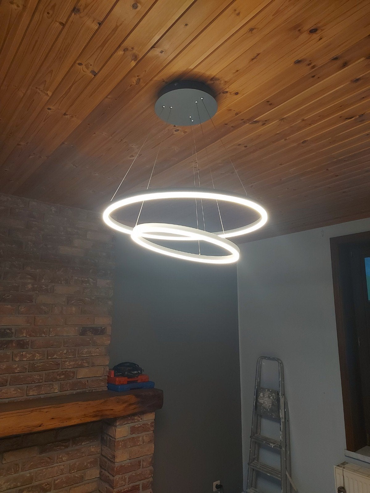 Suspension / Lustre LED moderne design – 2 anneaux imbriqués, Enlèvement