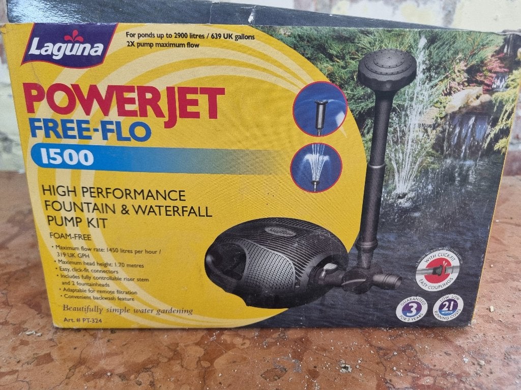 Laguna PowerJet Free-Flo 1500 Vijverpomp / Fonteinpomp, Tuin en Terras, Ophalen of Verzenden, Zo goed als nieuw, Kunststof, Fontein