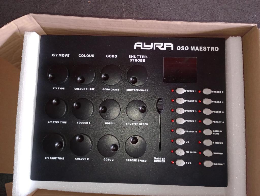 Ayra OSO Maestro DMX controller, Muziek en Instrumenten, Mengpanelen, Nieuw, 5 tot 10 kanalen, Microfooningang, Ophalen