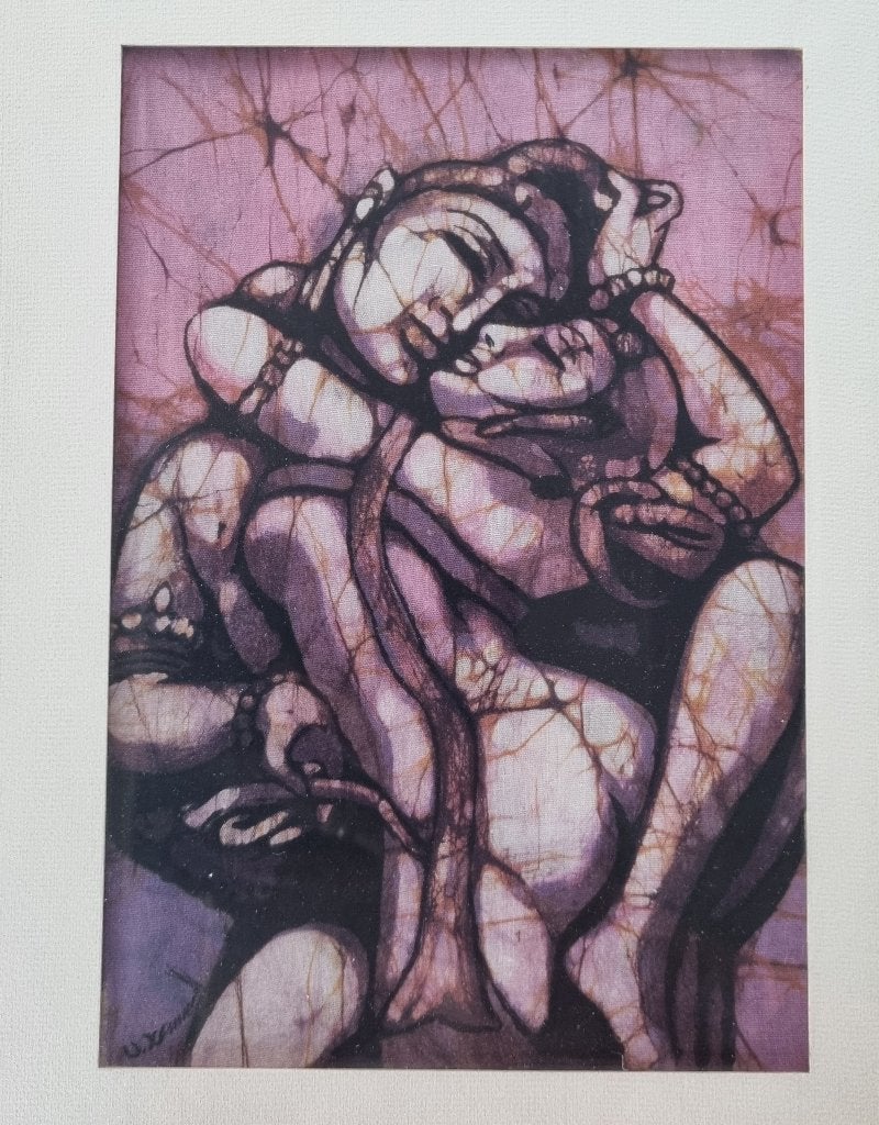 Peinture batik vintage, Antiquités & Art, Enlèvement ou Envoi, Fait main, Indonésie, Textile