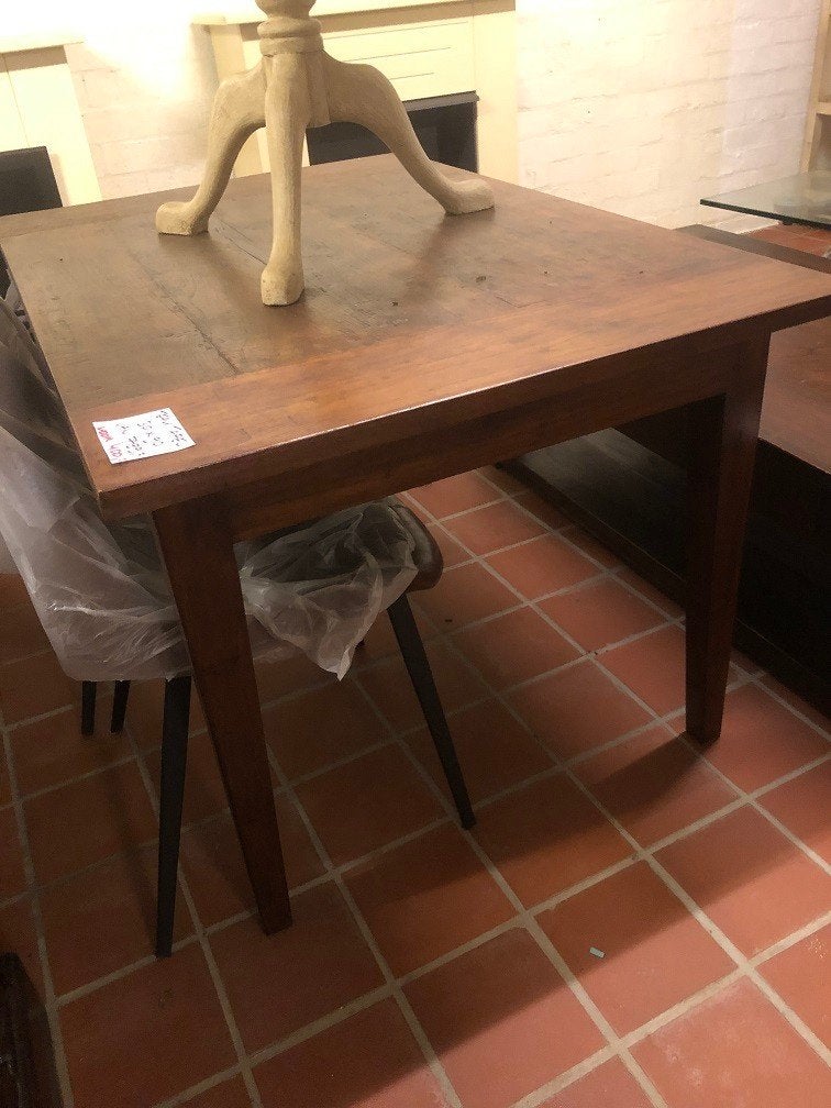 OUD TEAKHOUTEN TAFEL EETTAFEL 130 x 90 Schrijftafel, Ophalen, Zo goed als nieuw, Bruin, Hout