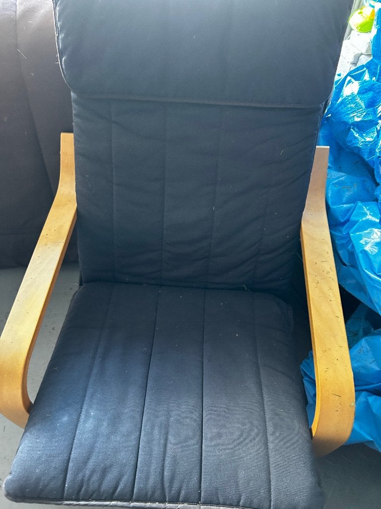 Fauteuil pong IKEA noir, 75 à 100 cm, Bois, Enlèvement, Utilisé