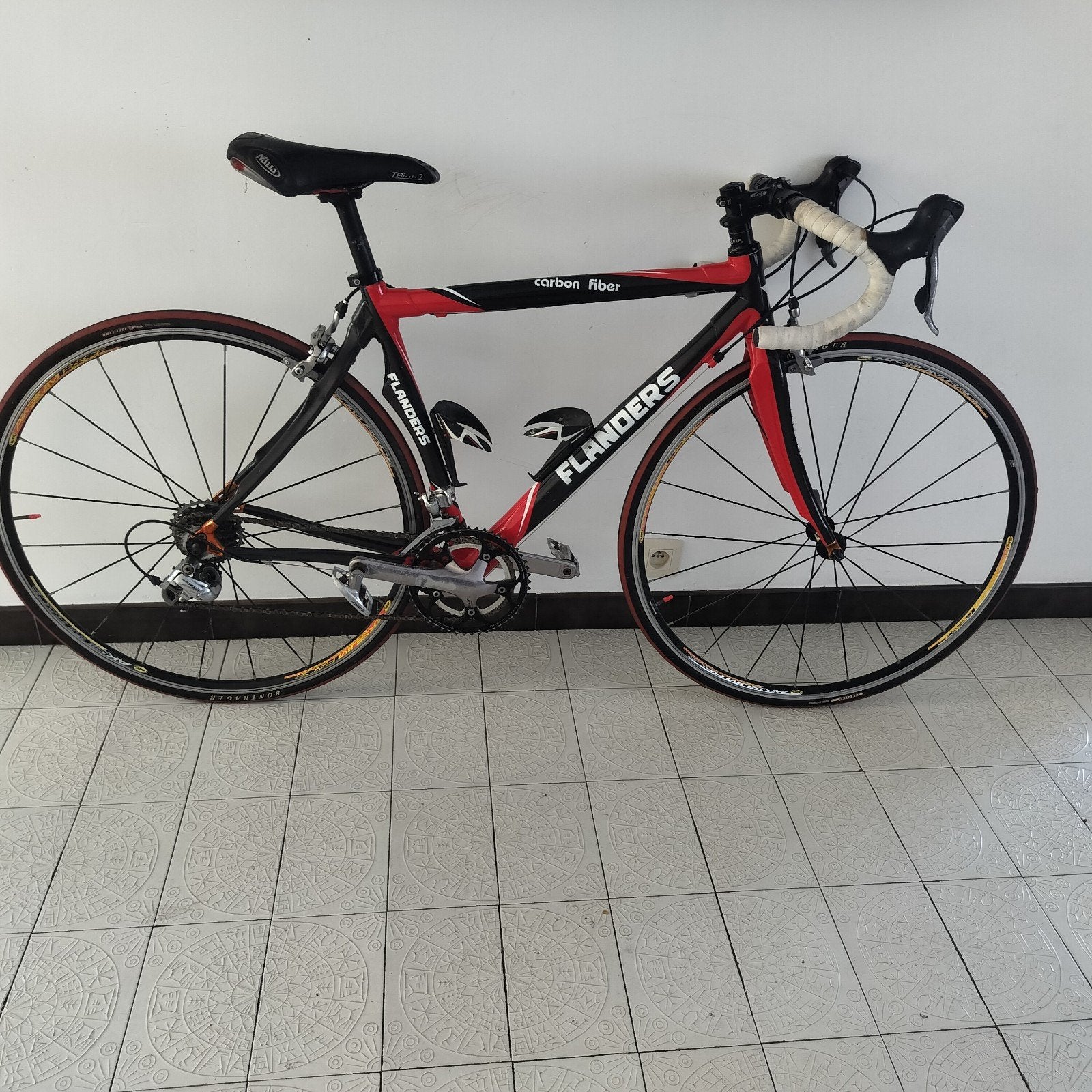 Flanders Carbon Koersfiets in goed staat, Vélos & Vélomoteurs, Enlèvement, Carbone, Femmes