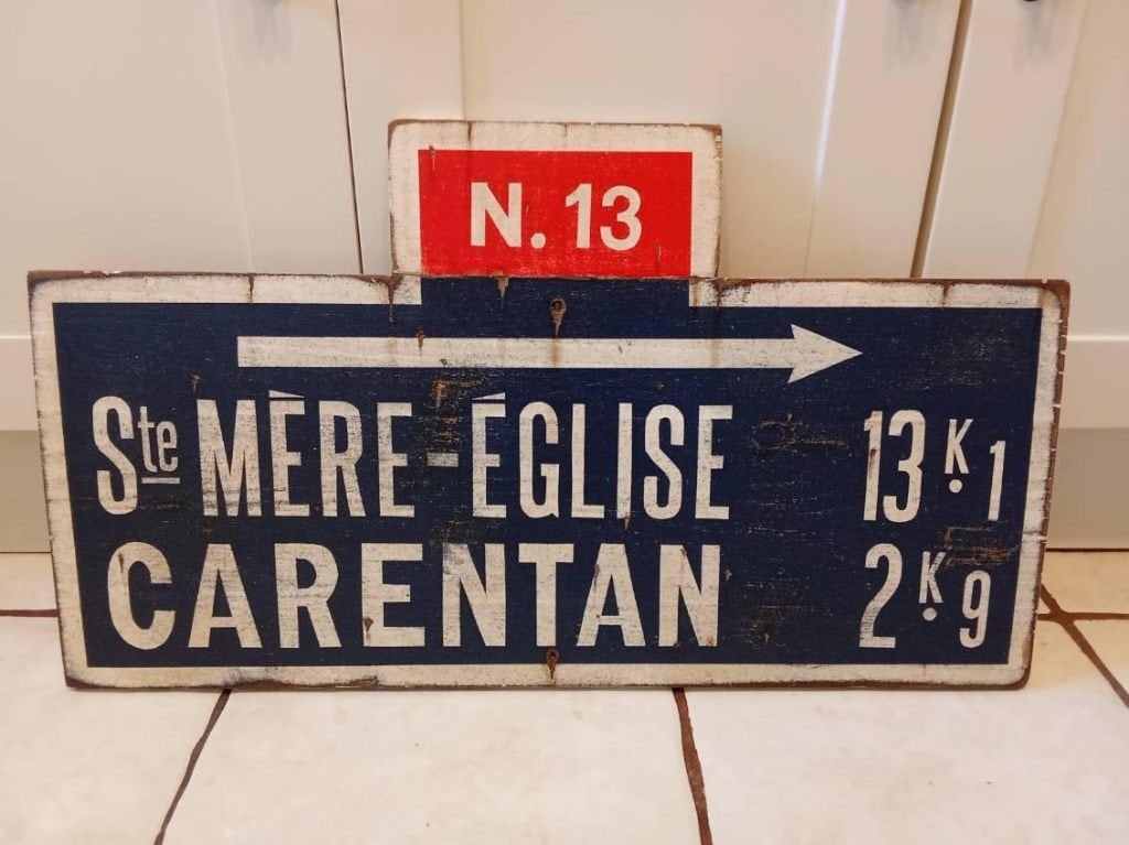 Panneau Normandie WW2  : CARENTAN / STE MERE EGLISE, Enlèvement ou Envoi