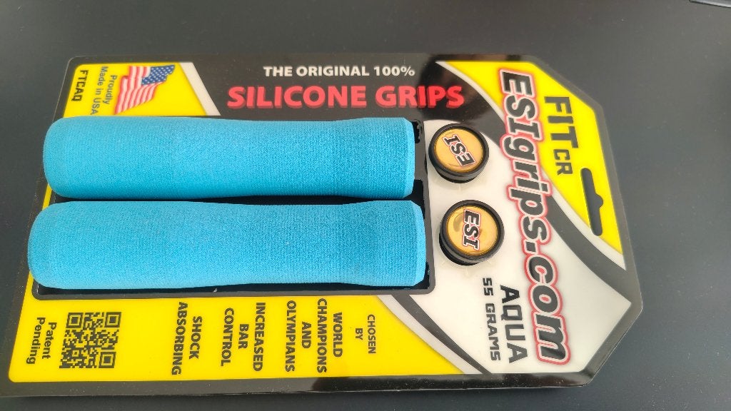 Poignées esigrips 55grams silicone neufs aquablue 22,8mm, Enlèvement ou Envoi, Neuf, Esigrips