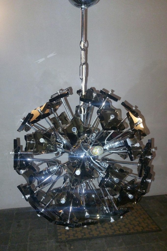 Sputnik luster Fontana Arte, Ophalen, Gebruikt, Glas, E14 (klein)