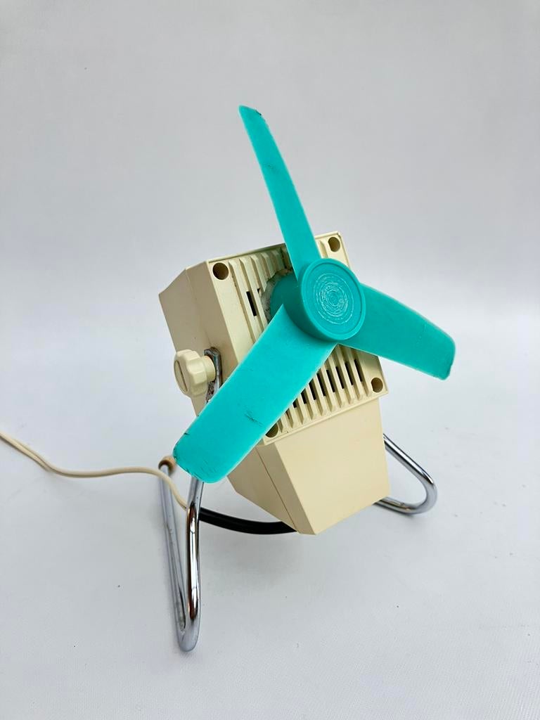 Vintage tafel ventilator, 2 snelheden, Italiaans, Ophalen of Verzenden, Gebruikt, Tafelventilator