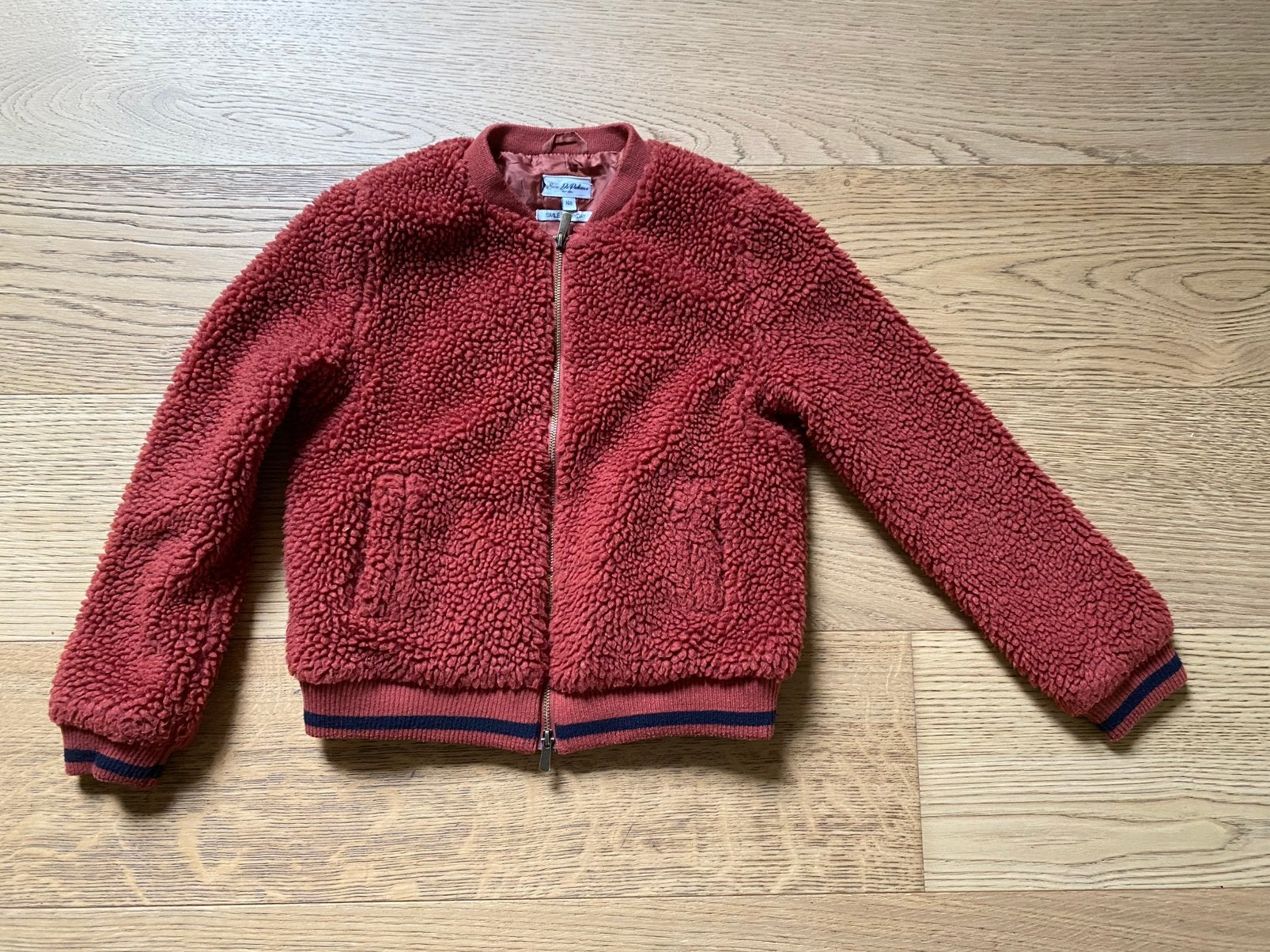 Roestbruine jas in teddystof - maat 140, Enlèvement ou Envoi, Utilisé, Fille, Manteau