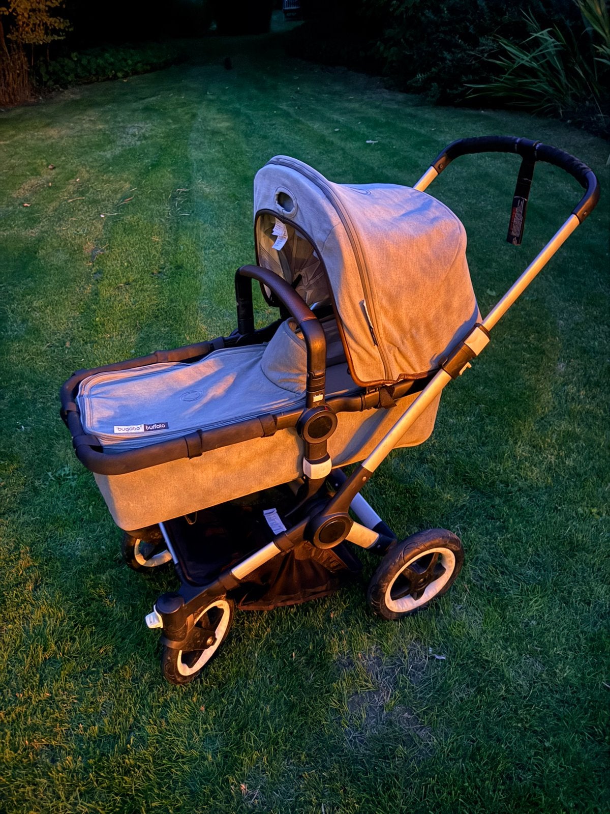 Bugaboo Buffalo grey melange – wieg + zit + kap, Gebruikt, Luchtbanden, Bugaboo, Ophalen
