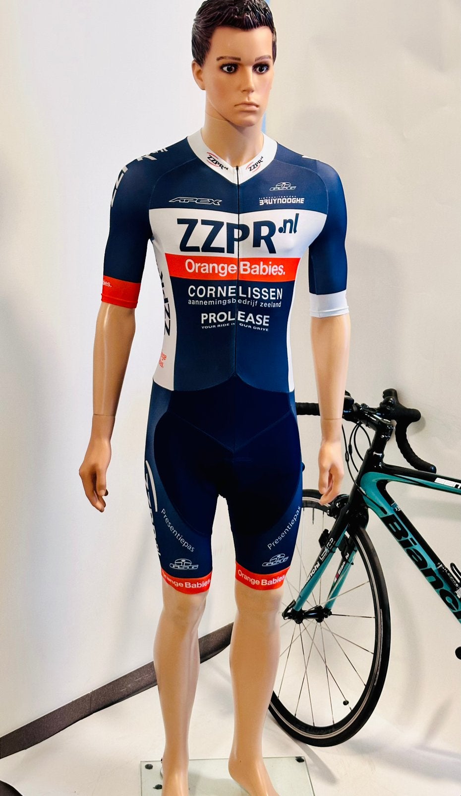 Wielrenkleding wielrenpak snelpak speedsuit maat M GSG, Fietsen en Brommers, Fietsaccessoires | Fietskleding, Verzenden, Zo goed als nieuw