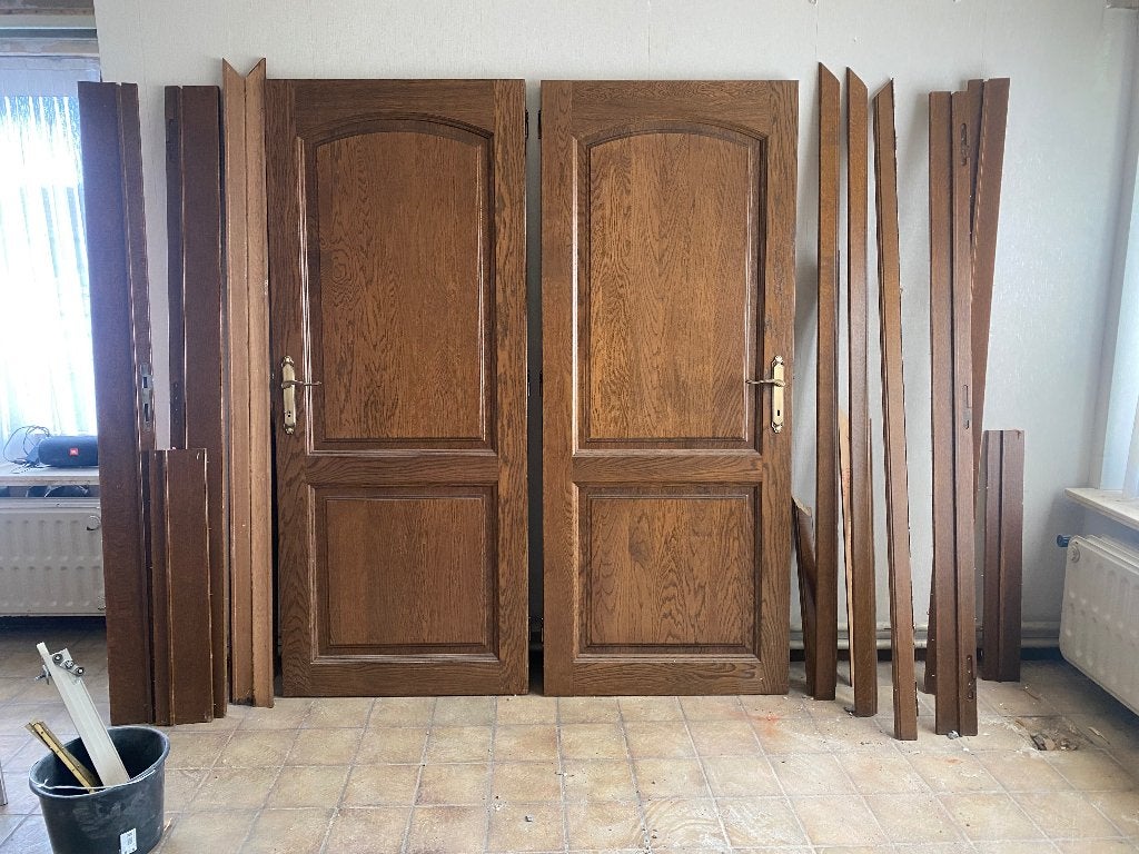 Eiken deuren, Doe-het-zelf en Bouw, Deuren en Vliegenramen, Zo goed als nieuw, Binnendeur, Hout, Ophalen