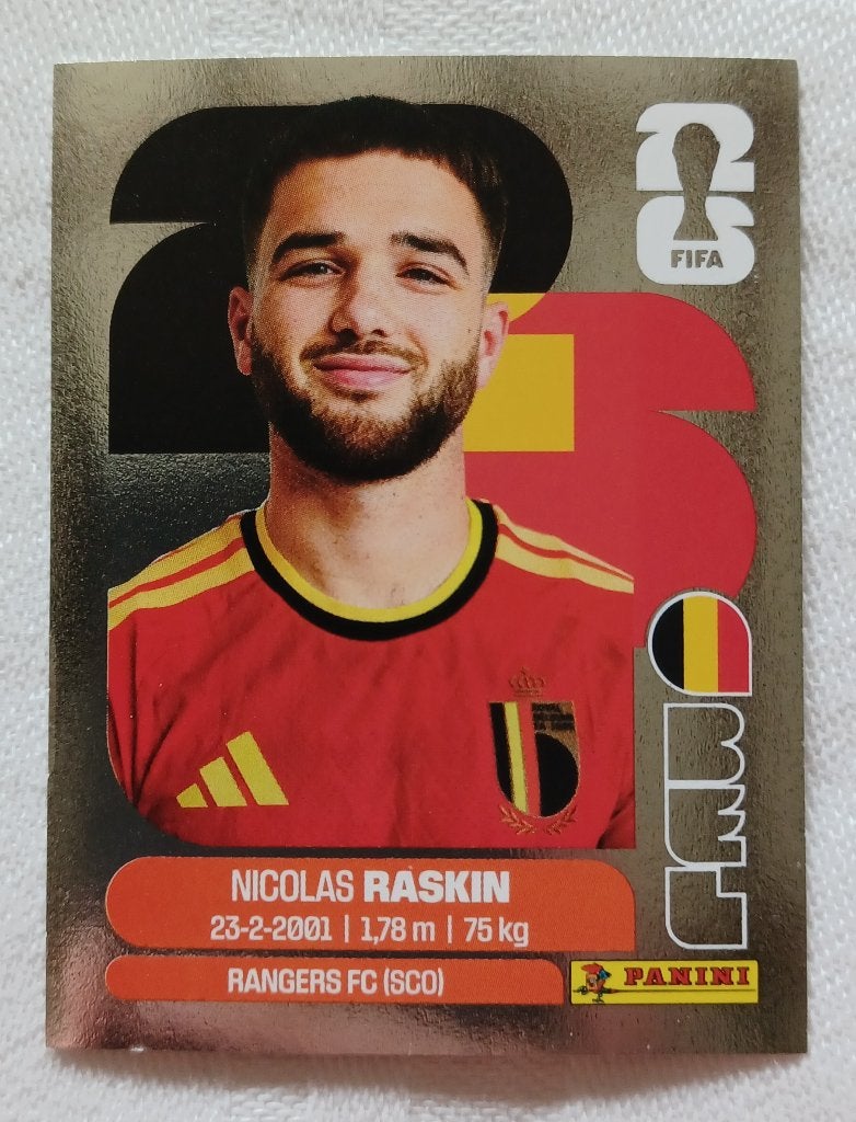 Autocollant d'argent Nicolas Raskin - Coupe du monde 2026, Enlèvement ou Envoi, Comme neuf, Autocollant