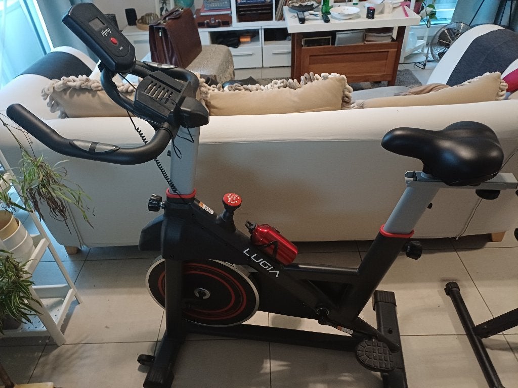 hometrainer LUGIA zwart/rood, Ophalen, Armen, Zo goed als nieuw, Metaal