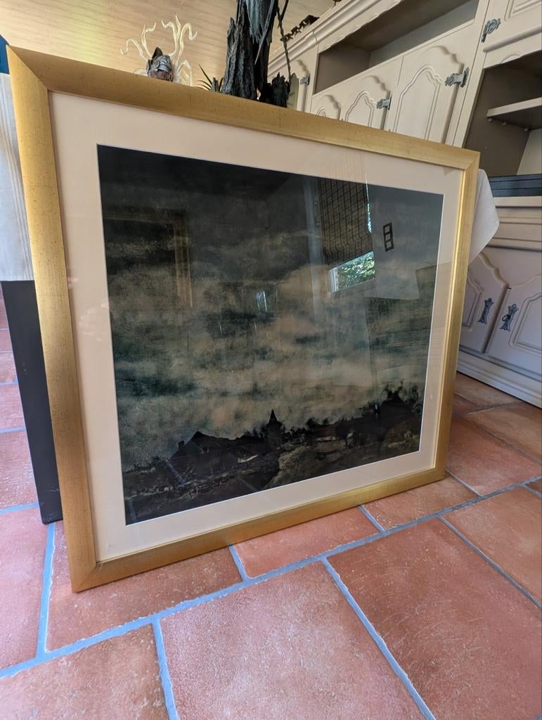 Schilderij van een dorpsuitzicht., Antiek en Kunst, Ophalen
