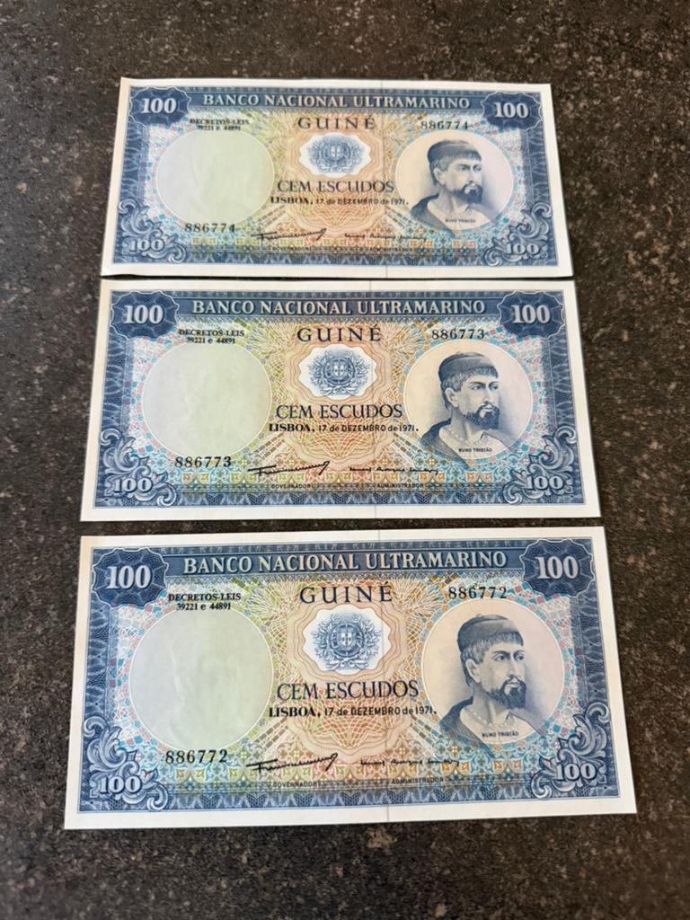 3 maal 100 escudos Guinee opeenvolgende!, Postzegels en Munten, Munten en Bankbiljetten | Verzamelingen, Ophalen of Verzenden