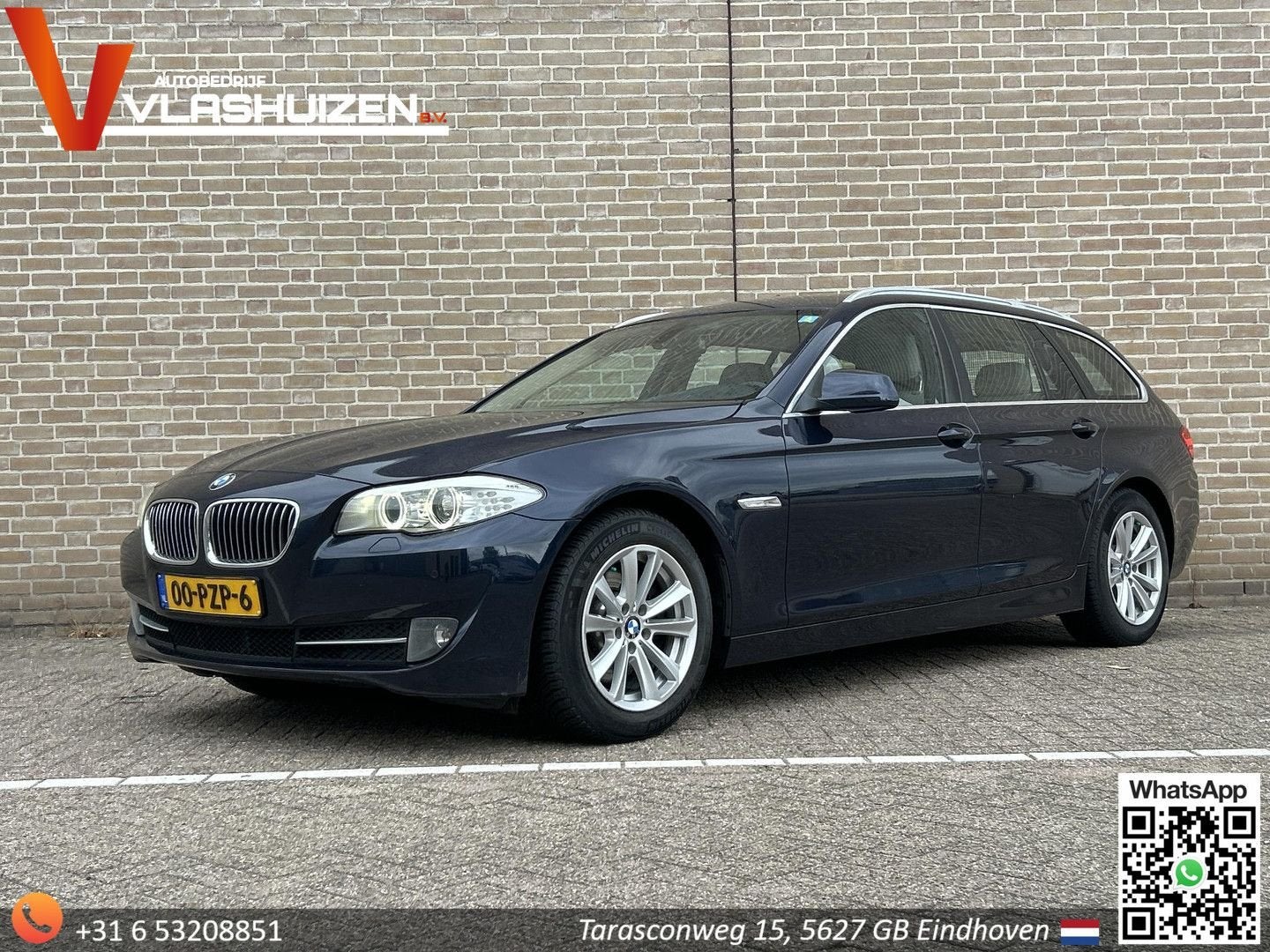 BMW 520 5-serie Touring 520d High Executive | Leder | Climat, Auto's, Automaat, 139 g/km, Zwart, Blauw