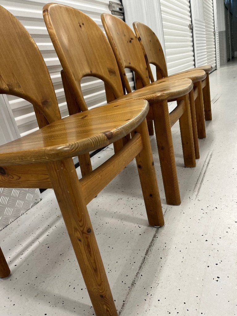 4 Glostrup Pinewood vintage jaren 60 Deens design stoelen, Maison & Meubles, Chaises, Comme neuf, Quatre, Bois, Brun, Enlèvement