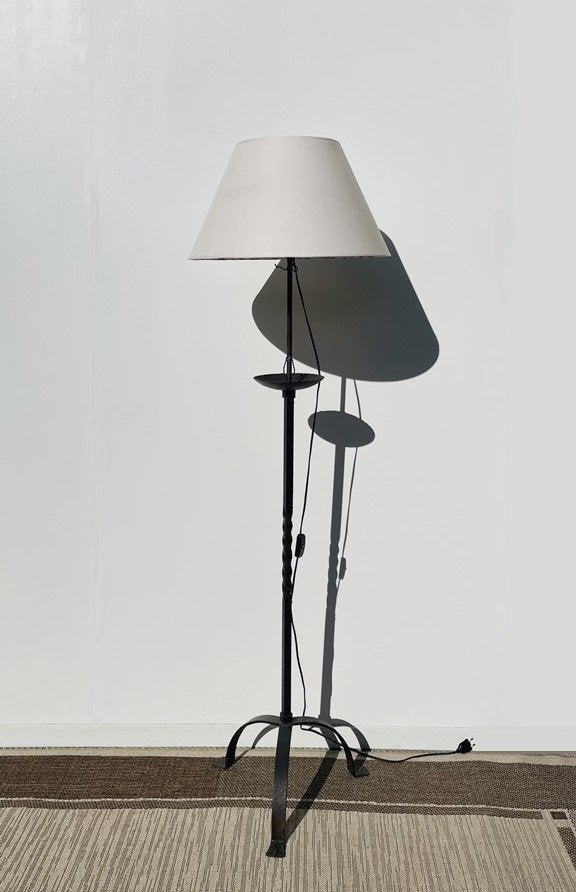 Lampadaire fer forgé * 60s Vintage * Staanlamp, Maison & Meubles, Enlèvement ou Envoi, Antiq, 150 à 200 cm, Métal