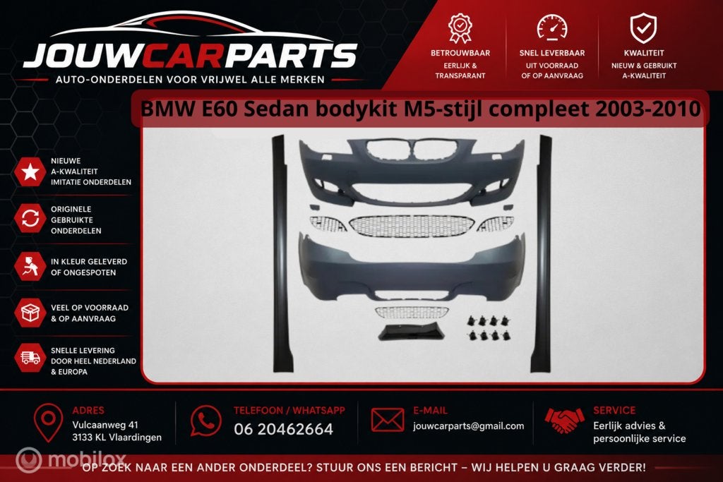 Bodykit  BMW 5-serie E60 ('03-'07) m5 / m tech / m paket, Neuf, Enlèvement ou Envoi, BMW, BMW