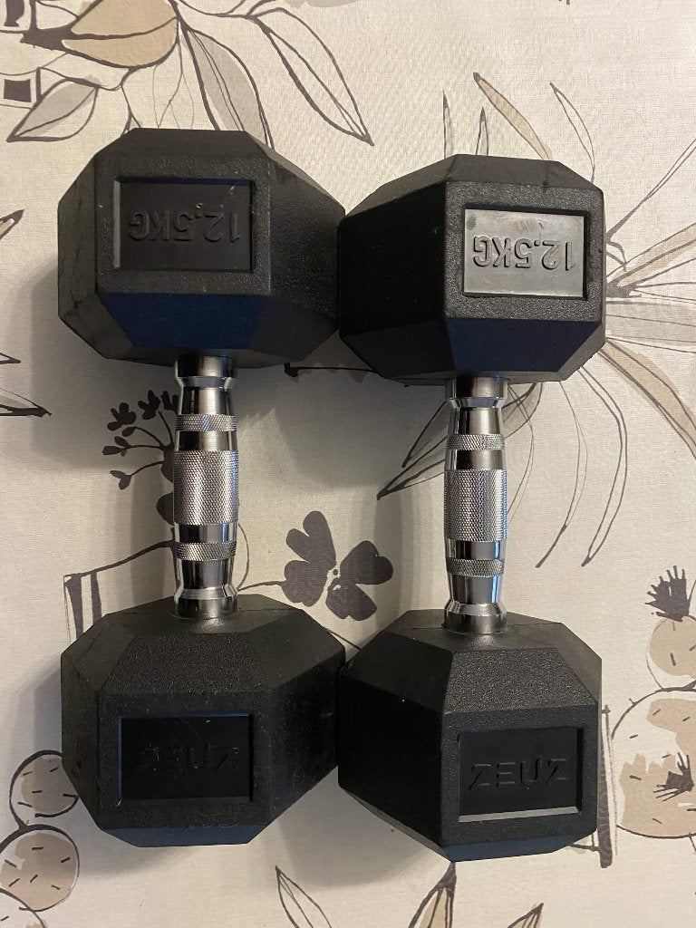 2x 12,5 dumbbell gewichten, Ophalen, Zo goed als nieuw, Dumbbell