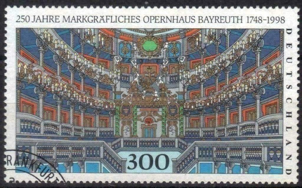 Duitsland 1998 - Yvert 1815 - Opera van Bayreuth (ST), Verzenden, Gestempeld