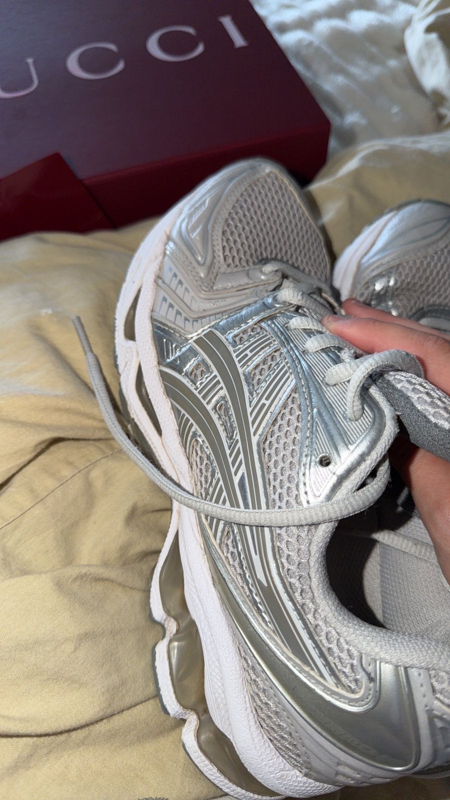 ASICS Gel-Kayano 14, Verzenden, Sneakers, Grijs, Gedragen