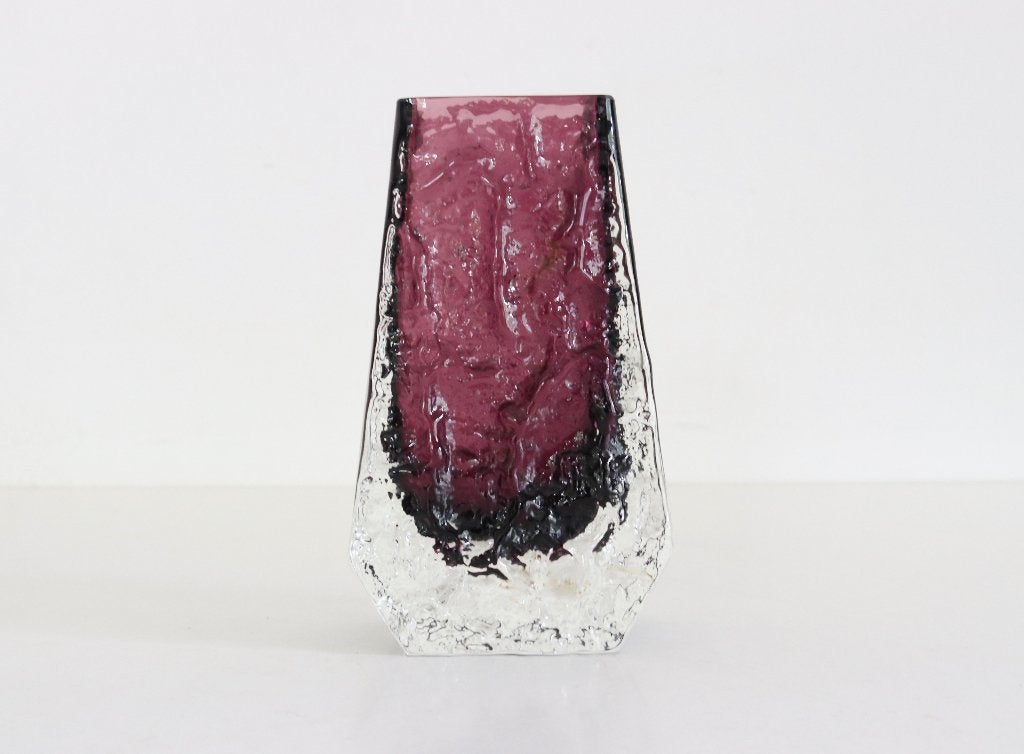 Vintage Whitefriars "Coffin" vaas aubergine Geoffrey Baxter, Enlèvement