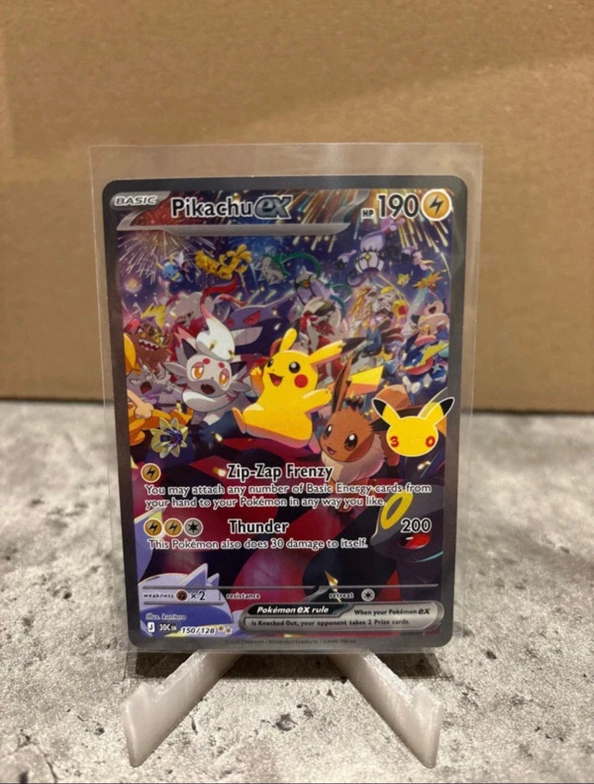 Pikachu EX 30th Celebration 150/128, Ophalen of Verzenden, Nieuw