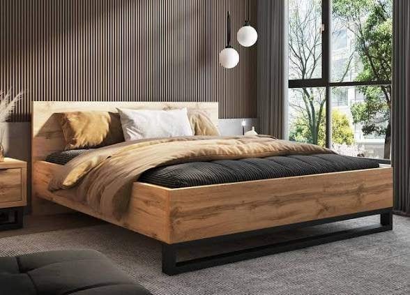 Houten  Eiken - Bedframe 140 x 200, Ophalen of Verzenden, Nieuw, Hout