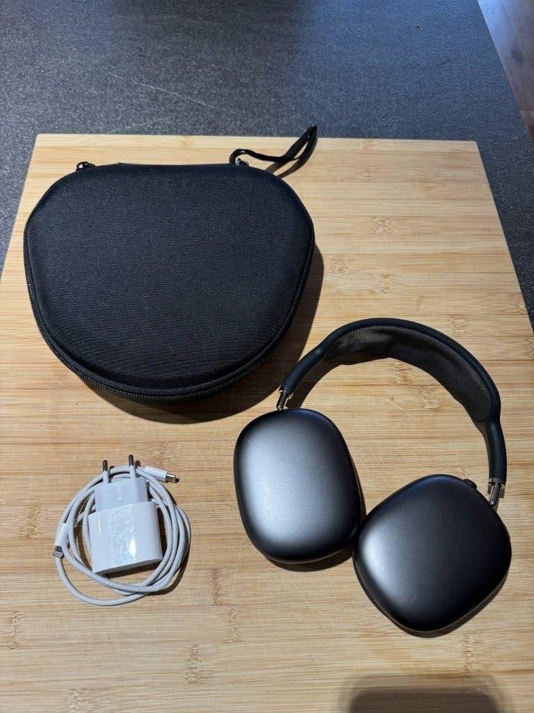 Apple AirPods Max Lightning Spacegrijs + hoesje, Audio, Tv en Foto, Ophalen, Gebruikt, Grijs, Apple