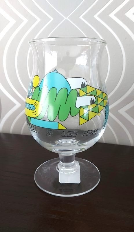 Duvel glas 'Mike Perry Green', Ophalen of Verzenden, Bierglas