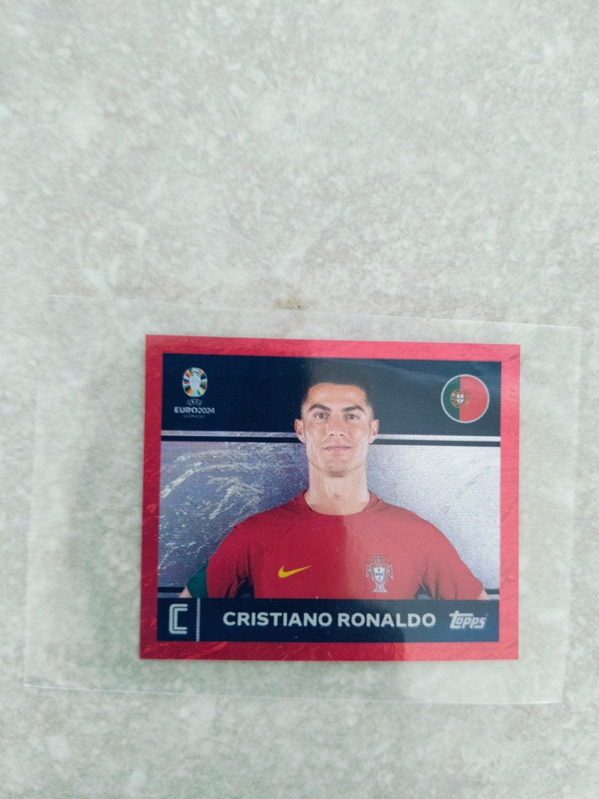 topps Euro 2024 Christiano Ronaldo sticker Suisse editie, Enlèvement ou Envoi, Autocollant