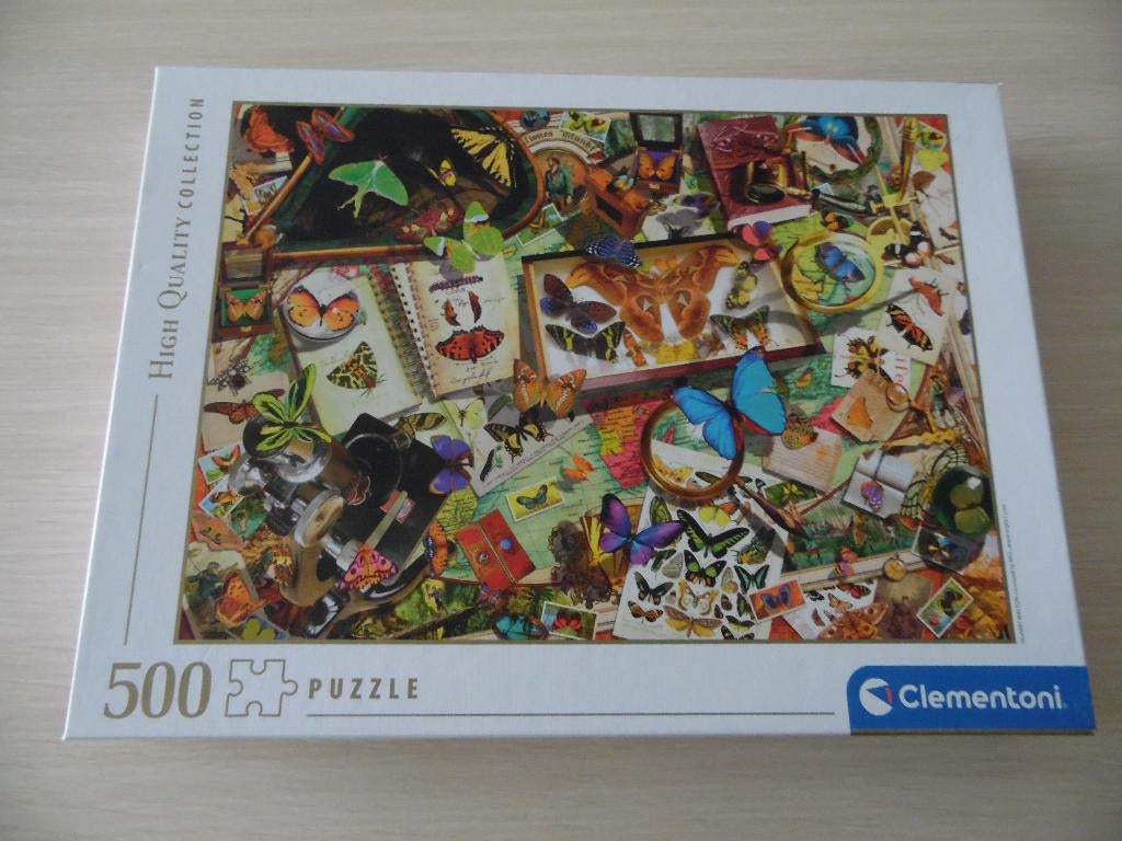 PUZZLE   COLLECTION DE PAPILLONS    CLEMENTONI   500 PIÈCES, Enlèvement ou Envoi, 500 à 1500 pièces, Comme neuf, Puzzle