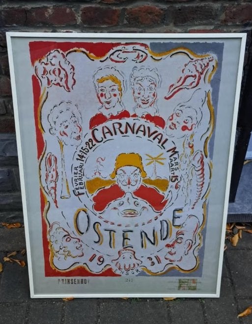 Lithographie de james ensor, Antiek en Kunst, Ophalen of Verzenden, Lithografie