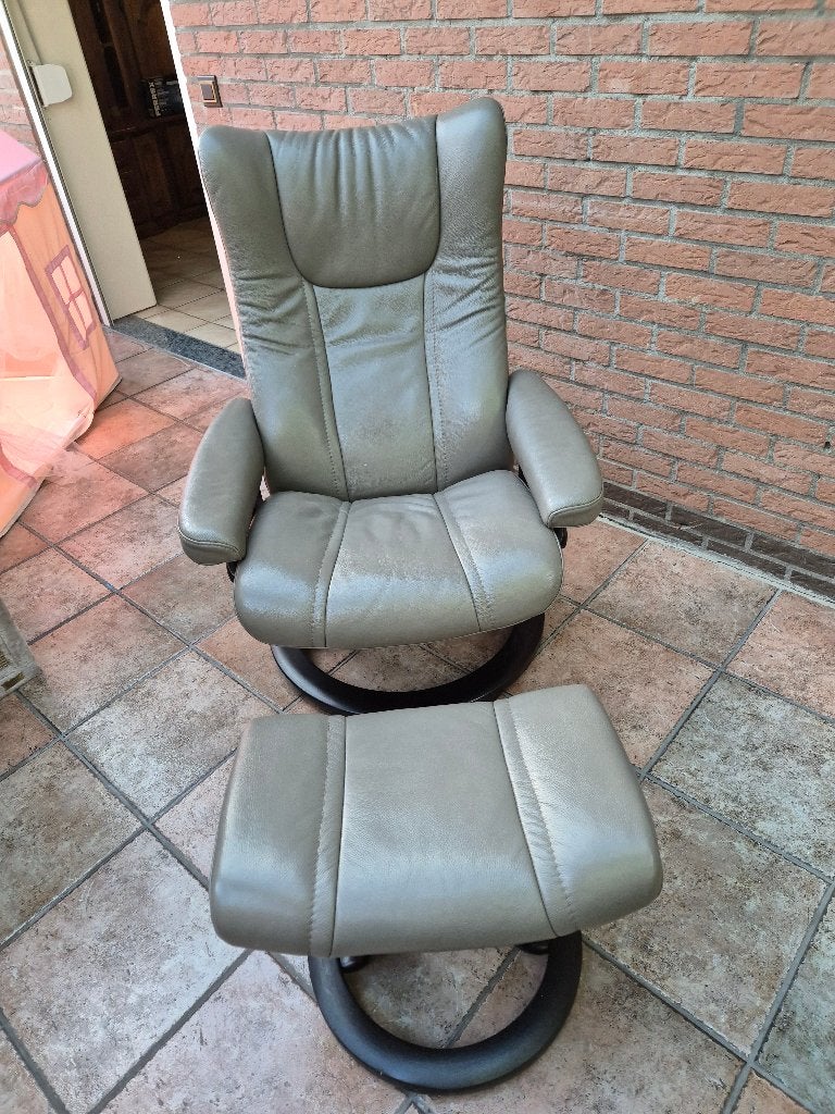 Ekornes Stressless Wing met bankje, Ophalen, Gebruikt, Hout