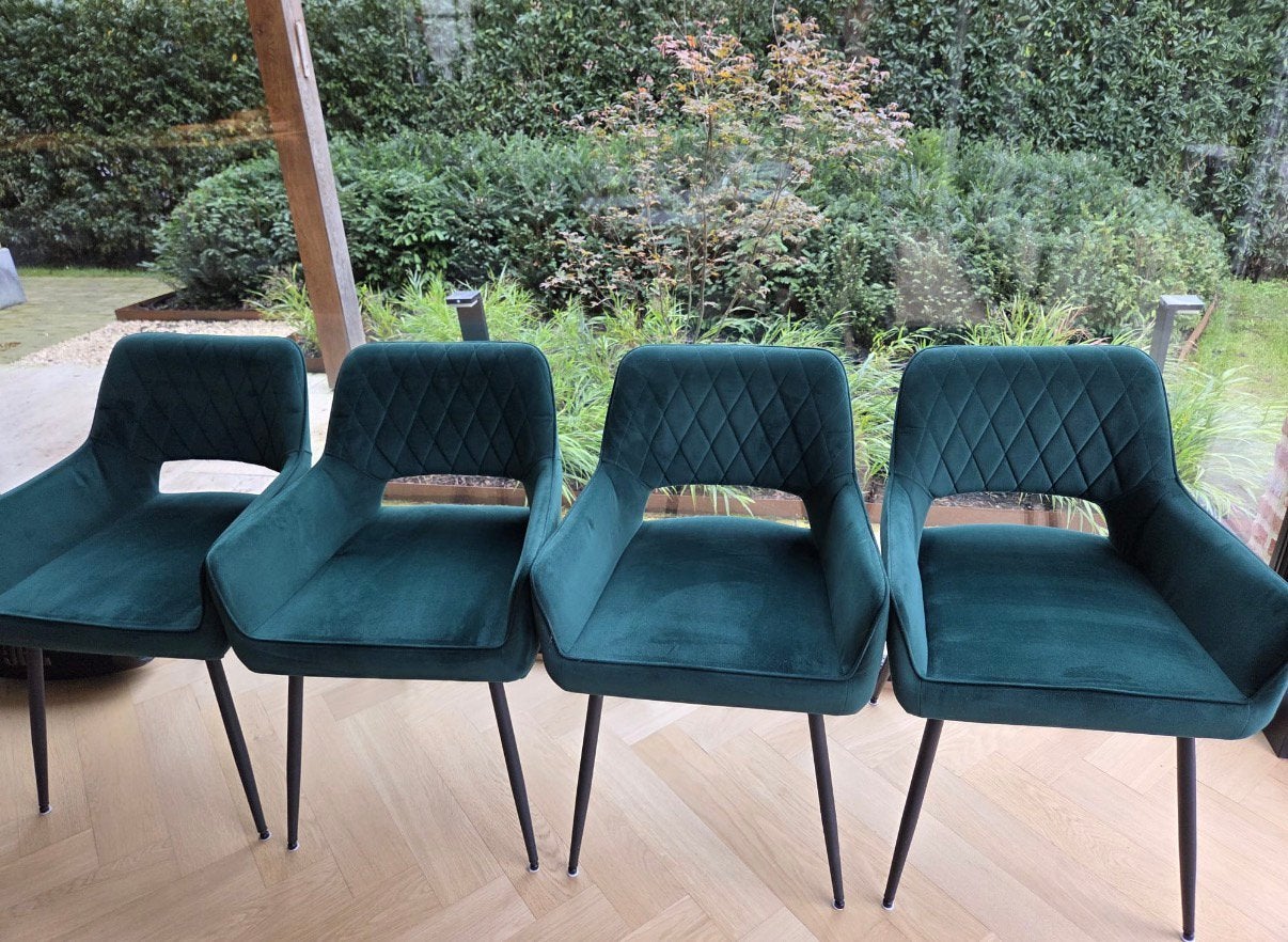 8 élégants velours vert foncé, Enlèvement, Comme neuf