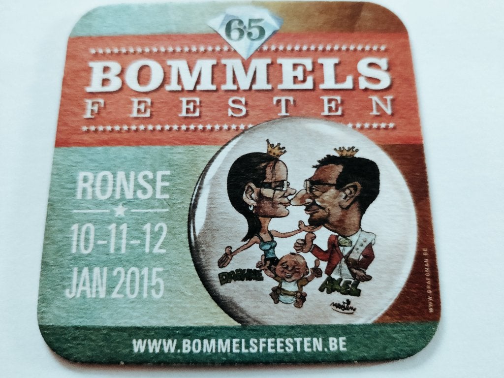 Bierviltje Bommelsfeesten Ronse, Enlèvement ou Envoi, Comme neuf, Sous-bock, Autres marques