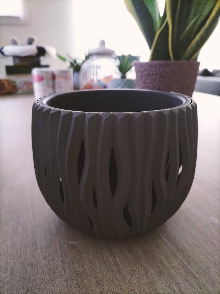Grijze bloempot 12cm, Tuin en Terras, Ophalen of Verzenden