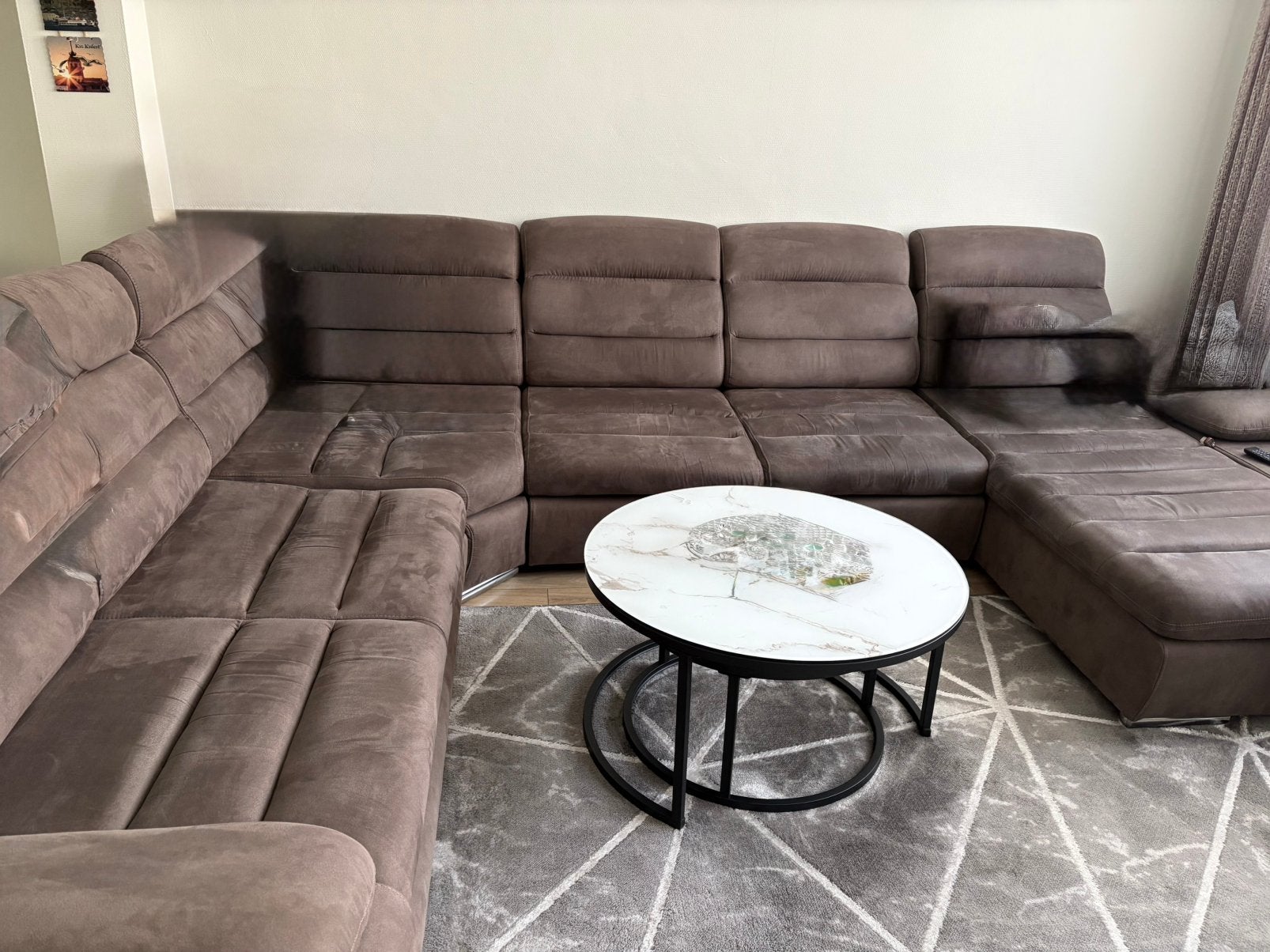 Hoeksalon , eettafel, salontafel, tv-meubel en dressoir., Ophalen, Gebruikt, Hout