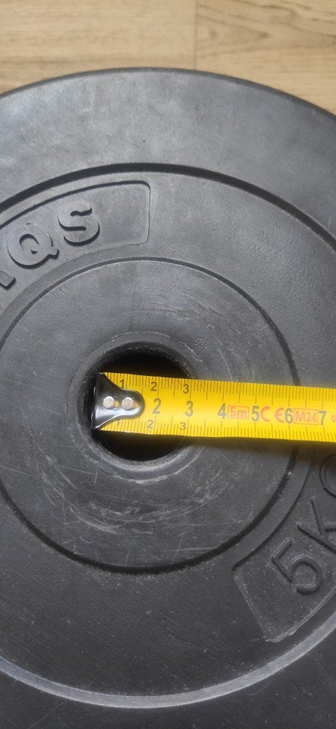 Gewichten voor de halterstang 2x5kg, Sport en Fitness, Fitnessmaterialen, Ophalen, Gebruikt, Benen, Halterstangen