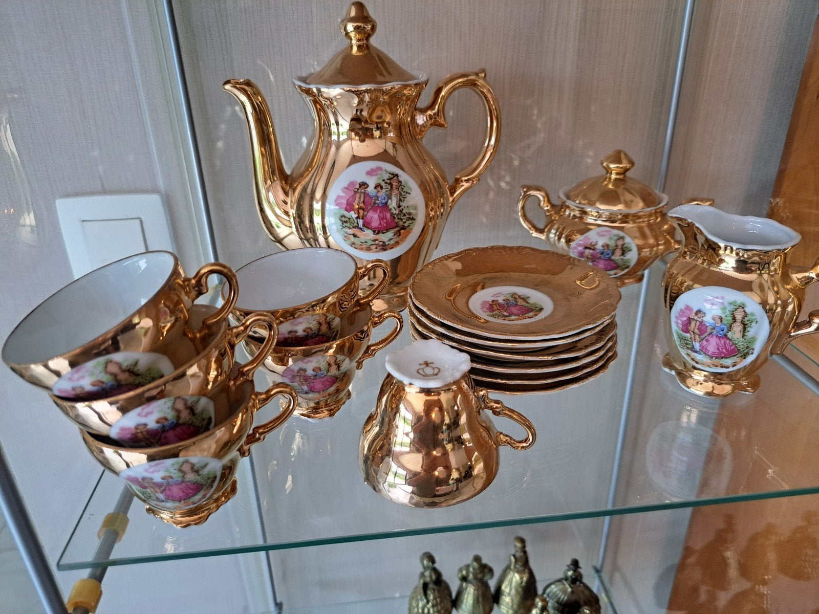Gold Crown, porseleinen mokka servies, Ophalen