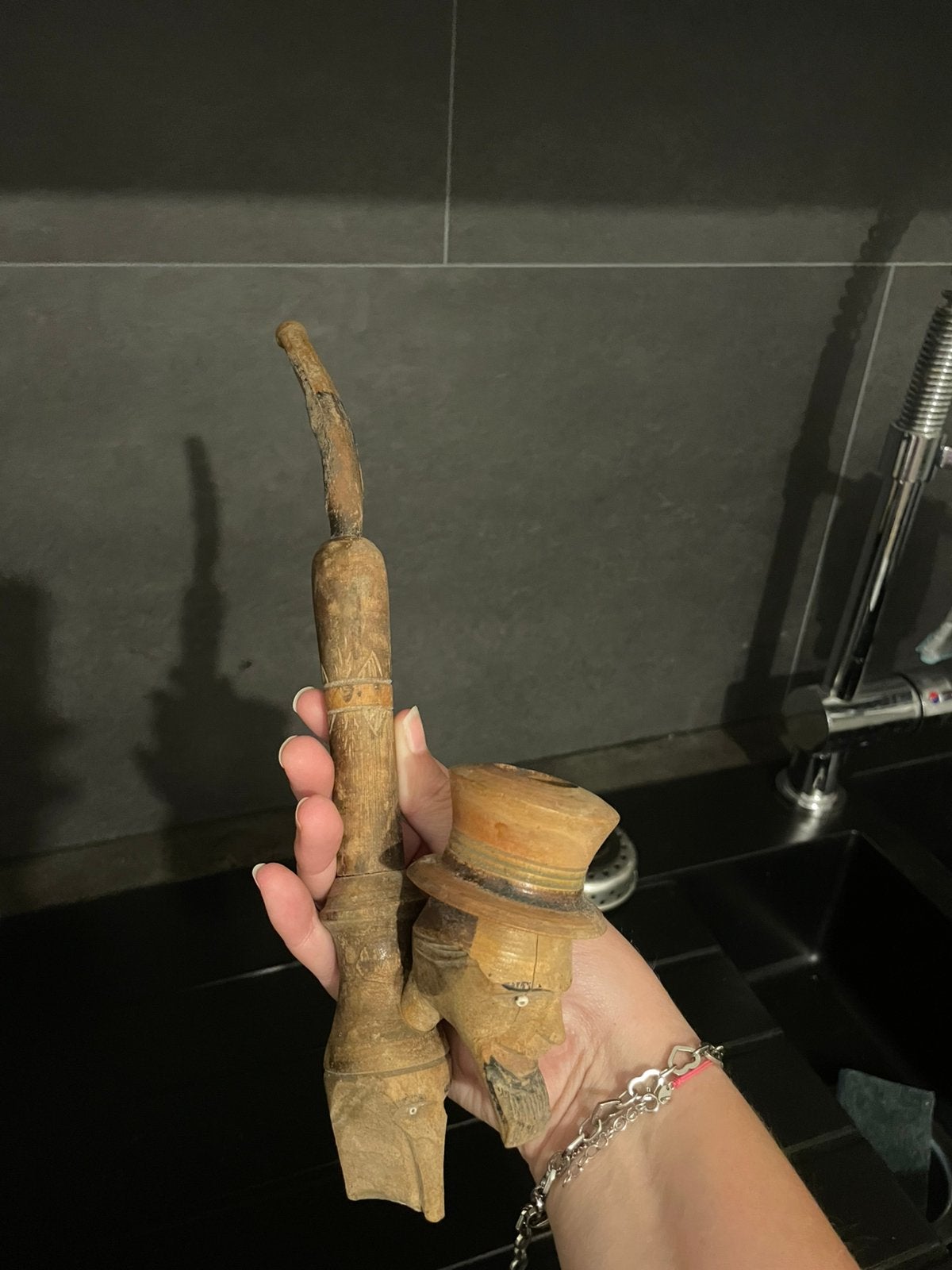 Vintage Tyroler Jagerspijp – Handgesneden, Ophalen of Verzenden, Gebruikt, (Water)pijp